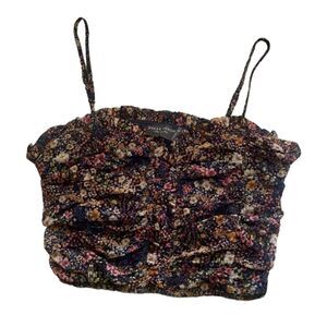 Dress Forum Los Angeles Floral Mesh Ruffle Crop Top Size Large Juniors Feminine
